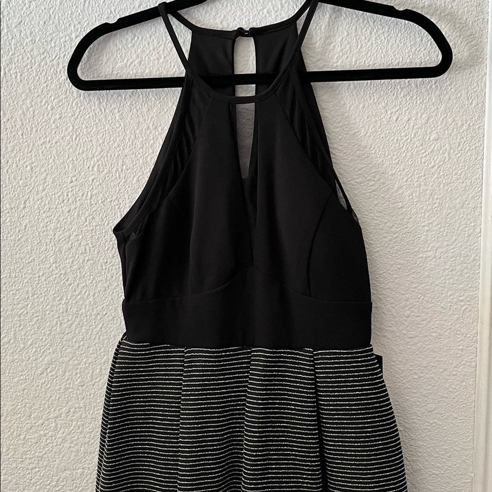 Black sparkly dress.